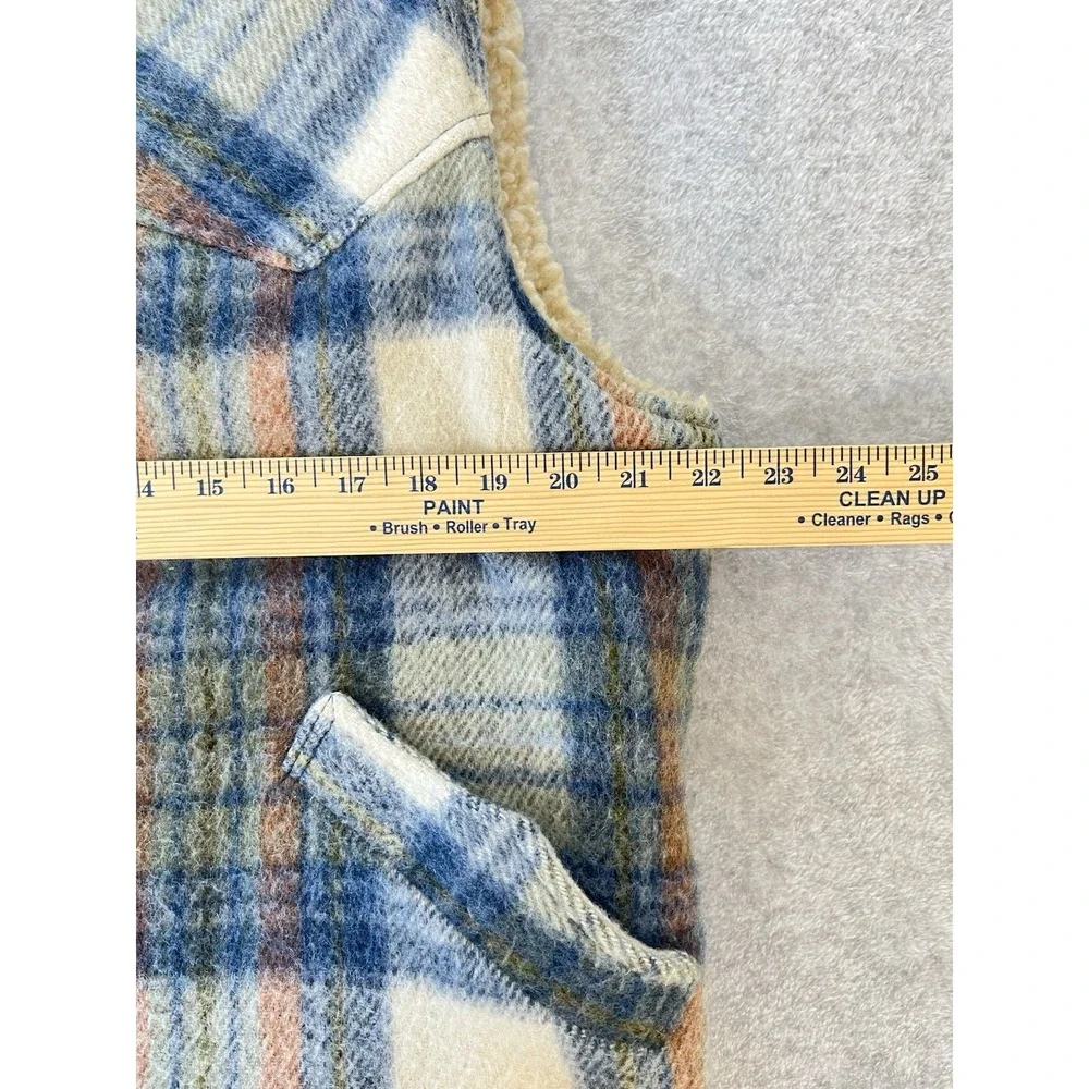 Silton California Wool Sherpa Vest Vintage 70's Pockets Sz Lg Western Cowboy